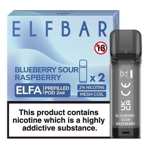 elf bar elfa prefilled pods 2 pack blueberry sour raspberry