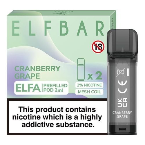 elf bar elfa prefilled pods 2 pack cranberry grape