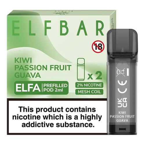 elf bar elfa prefilled pods 2 pack kiwi passionfruit guava