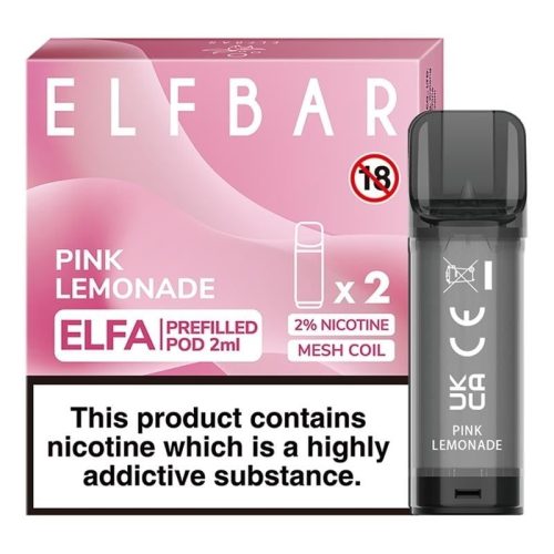 elf bar elfa prefilled pods 2 pack pink lemonade