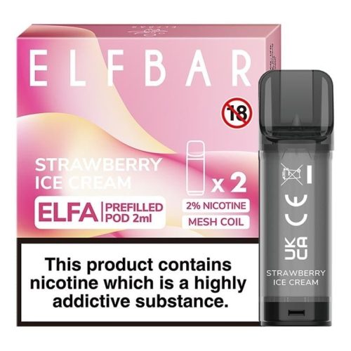 elf bar elfa prefilled pods 2 pack strawberry ice cream 654158