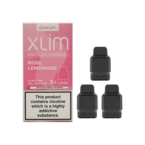 oxva xlim prefilled pods 3 pack rose lemonade